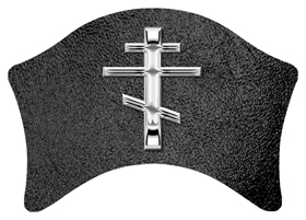 DABAN-519-SL-SH-BK Silver Orthodox Cross Shimmer Black